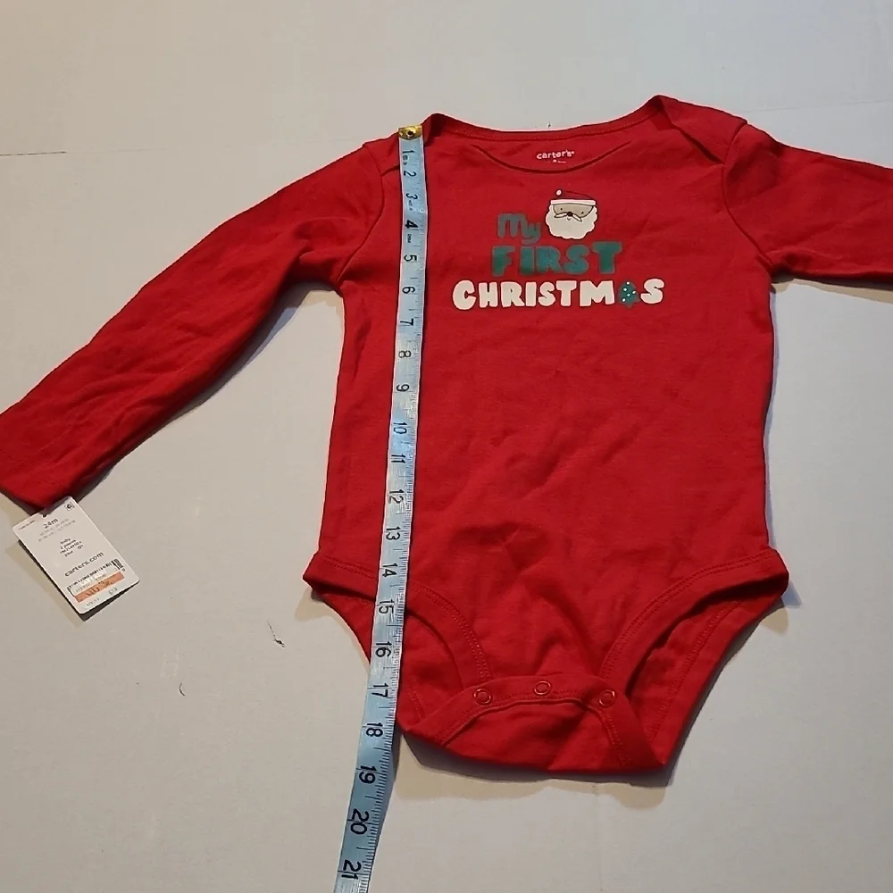 Carters Red My First Christmas Kids One Piece 24 Months NWT 100 Cotton